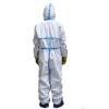 China White Color Disposable Protective Suit , Antibacterial Hospital Protective Suit factory