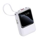 Outdoor Black / White Power Bank With Built In Cable LED Indicators