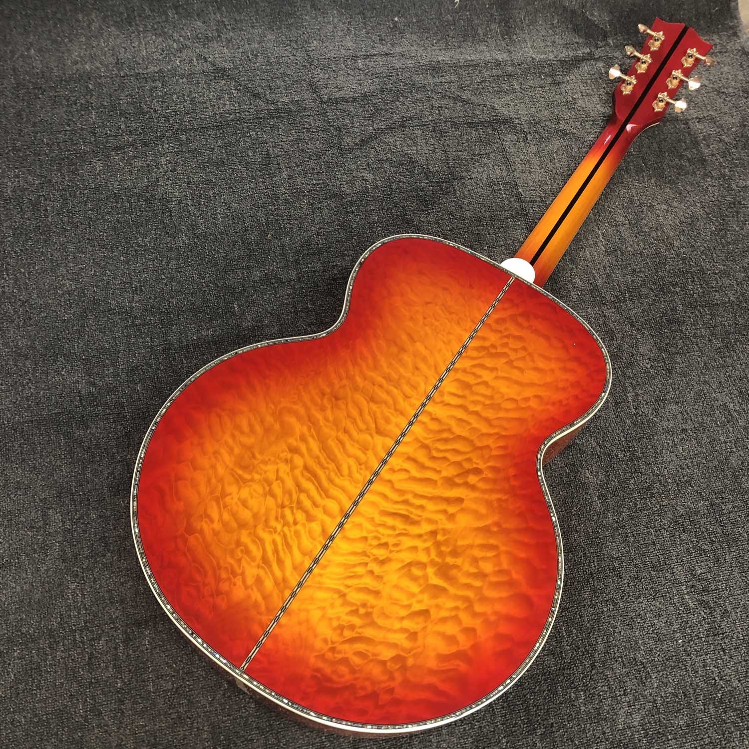 Custom Grand jumbo 43 inch J200 water ripple back side with kinds colors Acoustic Guitar life tree inlay neck, vintage