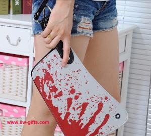 China Fashion Designer Clutch Women Clutch PU Creative Rock Punk Blood Kitchen Knife Handbags factory