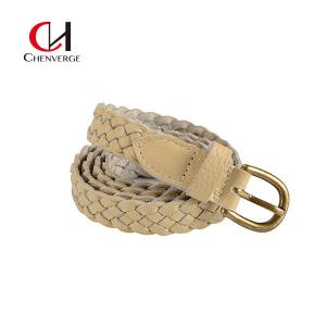 China Soft Waist Braided Cowhide Leather Belt Antiwear OEM Color CHENVERGE factory