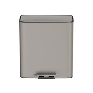 China Square 28L*2 Stainless Steel Soft Close Pedal Trash Bin for Recycling in Office and Living Room Waste Management factory