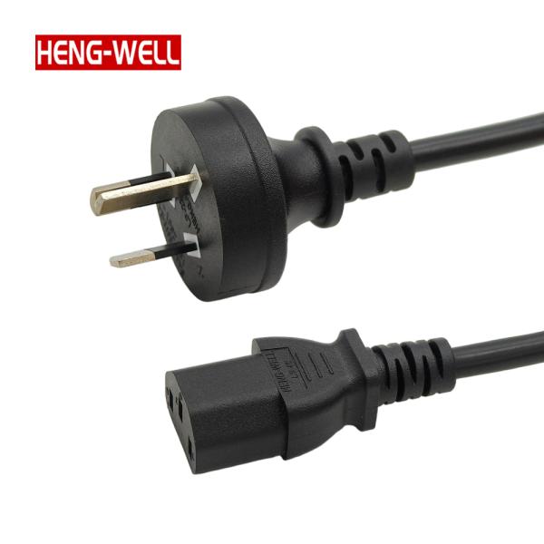 China SAA Certified 3 Pin Power Cord 10A 250V Power Supply Cord with Au Plug for PC/Computer/Laptop C13/C5 3 Pin for Home Appliance Convenient and Durable AC DC Power Cord with SAA Plug factory