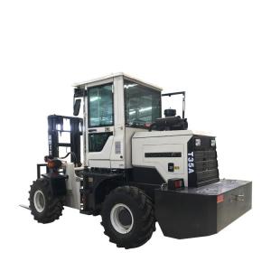 China White 6000kg Off Road Forklift With 4 Cylinder Engine 1 Year Warranty factory