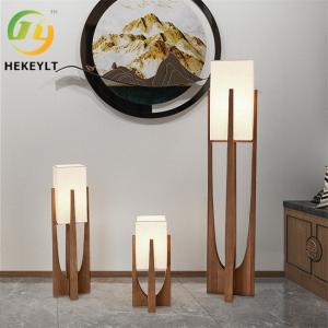 China Wood / Walnut Finish E27 Japanese Style Wabi-Sabi Floor Lamp for Bedroom Living Room factory