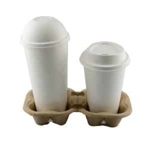 China Wholesale Disposable 2 Cup Paper Cup Carrier , Paper Coffee Cup Holder Tray factory