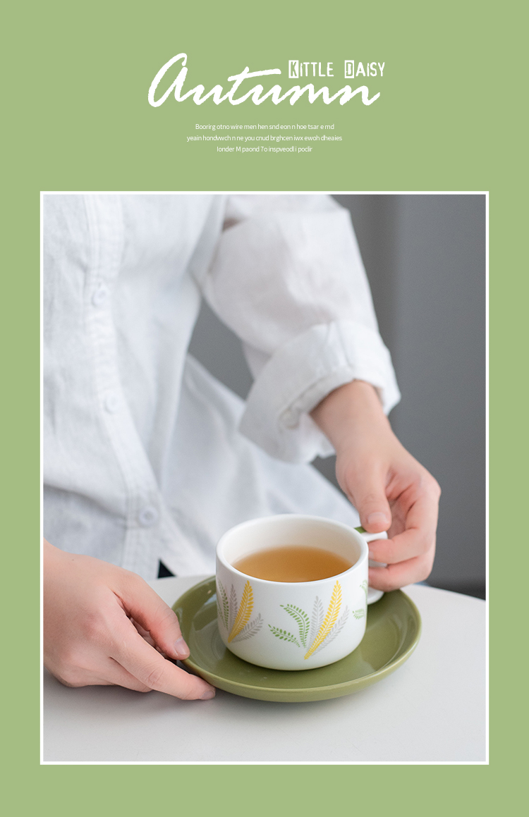 Custom Ceramic Coffee Cup And Saucer With Decal Nordic Design Style for Business Gifts