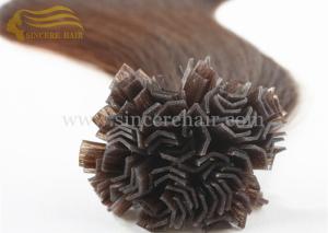 China 55 CM Straight Remy V Tip Human Hair Extensions - 22&quot; 1.0 G Brown Italian Keratin Fusion V-Tip Hair Extension for sale factory