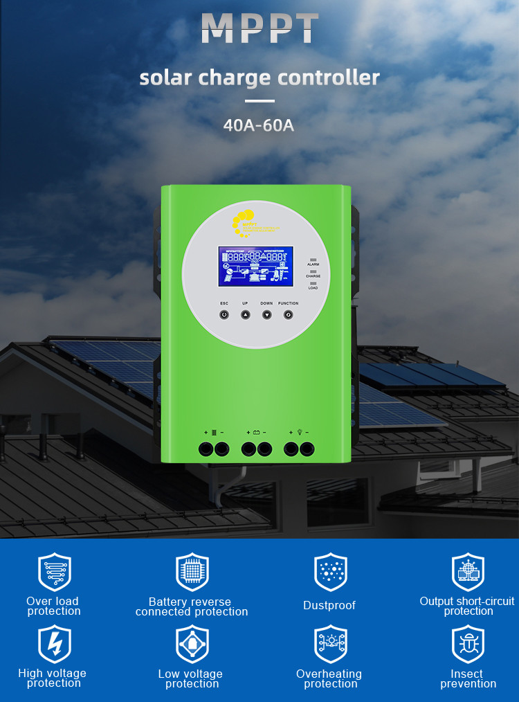 CQC 40A MPPT Solar Controller , Solar Panel Charge Controller 12V 24V 48V