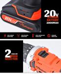 20V 1/2" Brushless Drill Driver Kit Cordless Battery Drill Set Handheld Power