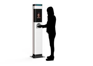 China Mask Identify DC12V Automatic Hand Sanitizer Dispenser With Thermometer factory