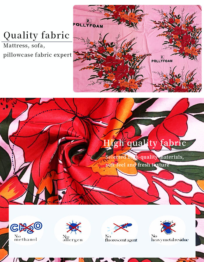 100% Polyester Warp Knitted Mattress Quilting Fabric 110gsm 100T