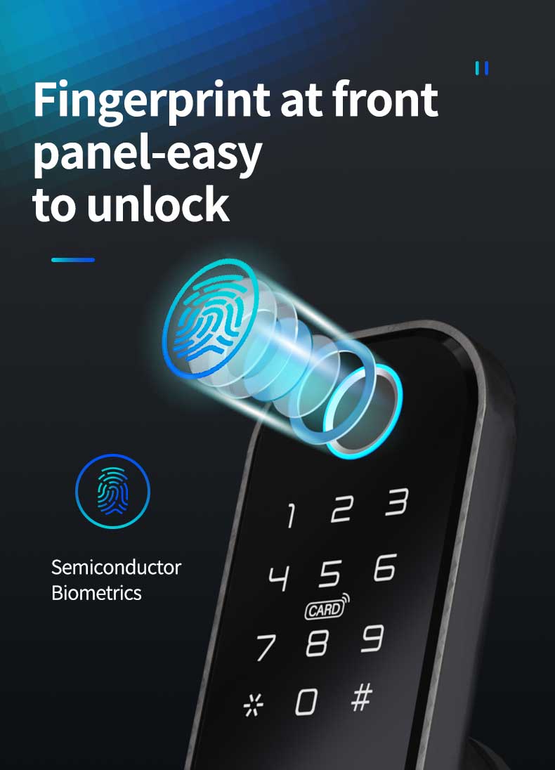 Fingerprint Digital Smart Life Door Lock Tuya Smart Phone App Control