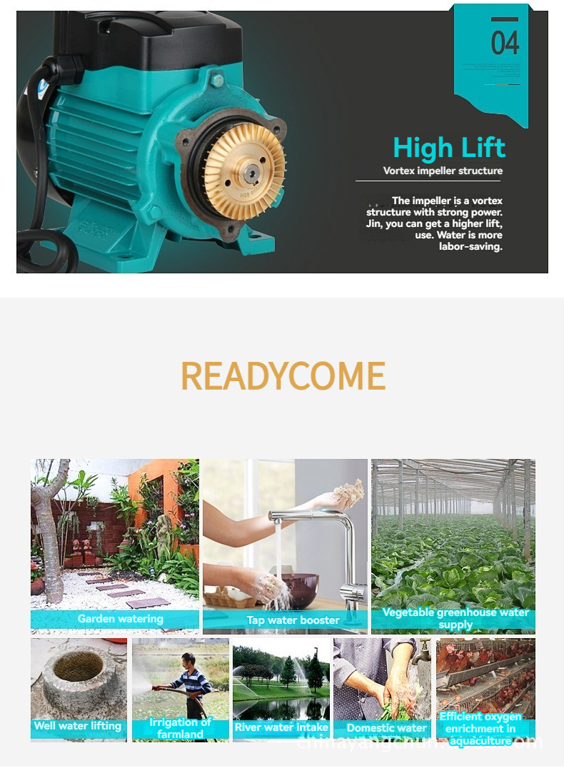 Household Cast Iron Water Supply Booster Pump for Home Pipeline