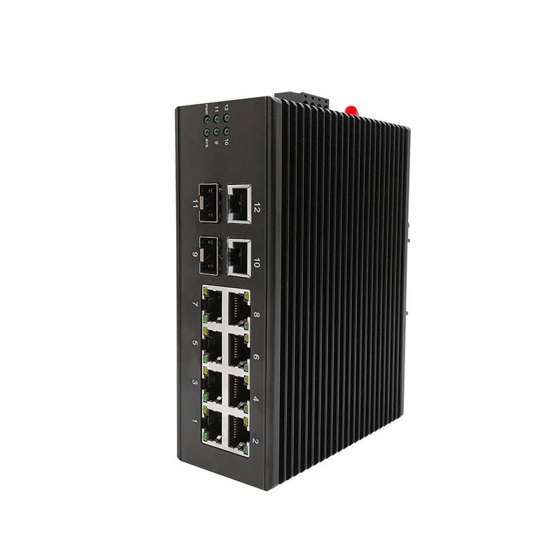 IP Camera Gigabit Industrial Managed Poe Switch 12 Port Din Rail Ethernet Switch