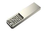 Silvery Slim Usb Drive , Metal Memory Stick With Full Color Printing Logo
