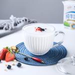 Eco Friendly Personalized Glass Cup 400ml Glass Breakfast Cup Lead Free