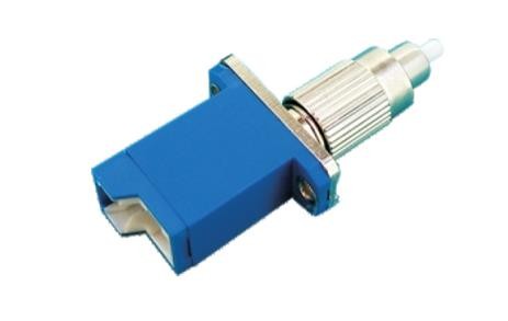UPC / APC Fiber Optic Adapter Singlemode E2000 Female To FC/ST/LC Male Hybrid Converter