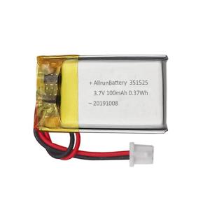 China 0.37Wh 3.7V 100mAh Mini LiPo Battery Rechargeable Custom 351523 factory