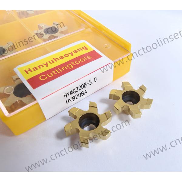 Yellow PVD Coated CNC Milling Insert Model HYMG3208-3.0 HYB208A, Grooving