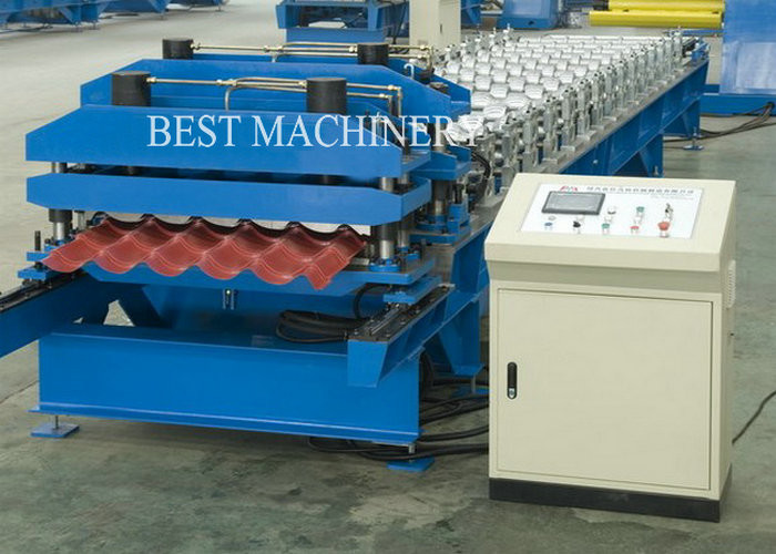 W1000mm Steel Roof PLC Glazed Tile Roll Forming Machine