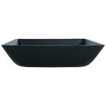 Washroom Matt Black Basin Square Vessel Sink 400mm Tempered Glass