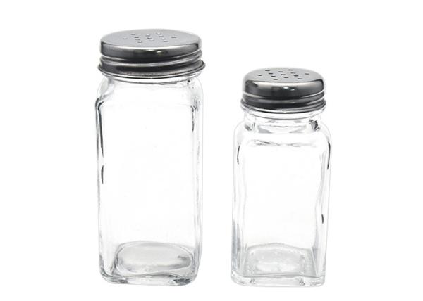 Stainless Steel Shaker Lid Empty Glass Jars Food Grade Clear Color Eco -