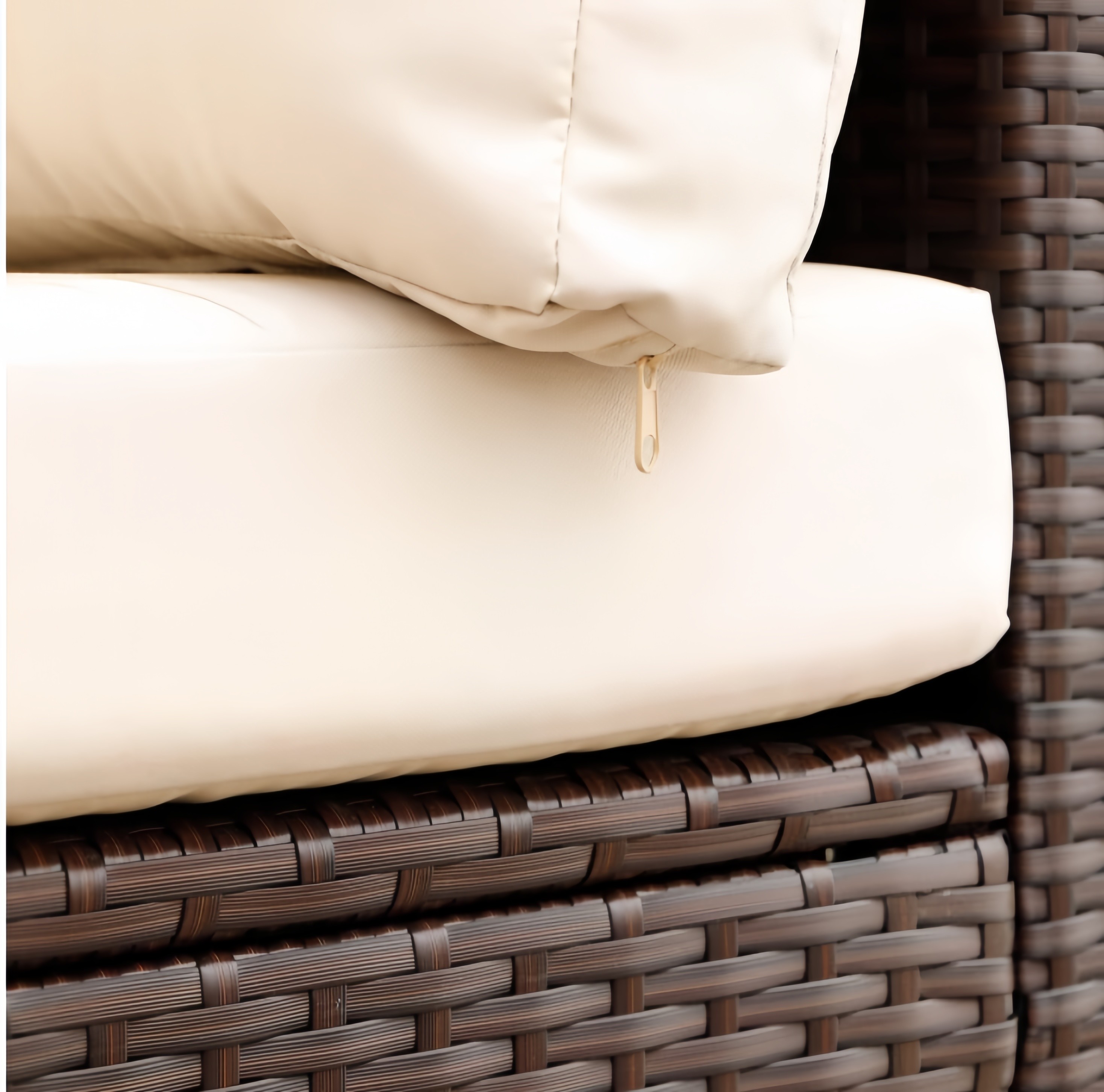 3PCS 2 Seater Rattan Garden Sofa Set Outdoor Cane Wicker Outdoor Rattan Patio Backyard