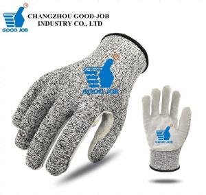 China HPPE Polyethylene Puncture Resistant Cow Leather Level 5 Gloves factory