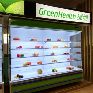 Refrigerated Multideck Cabinets 3m Open Fruit Display Fridge With Night Blind