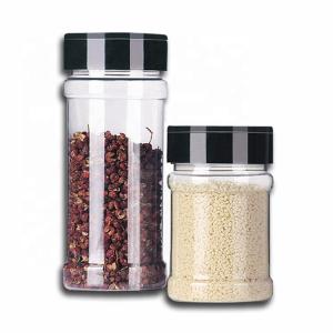China Cylinder 200ml Clear Plastic Jars For Spice Kitchen Organizer factory