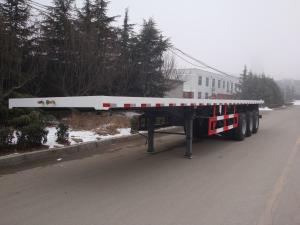 China ABS Anti-lock Braking System 3 Axles Flat Bed Truck Trailer for 20FT/40FT Containers factory