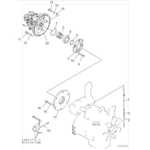 203-01-61190 203-01-67160 Pump Coupling For KOMATSU PC120-6 Excavator Hydraulic Pump