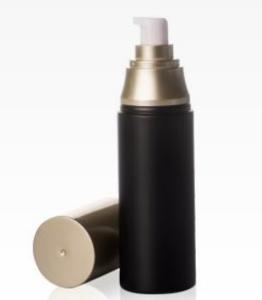 China Face Cleansing Water PET Cosmetic Bottles 100ml Cylindrical Shape With Gold Lotion Pump Cap Printing factory