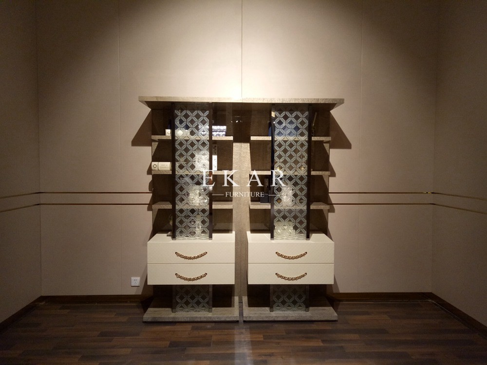 Contemporary Design High End Glass Cupboard Cabinet For Drinks W005D8