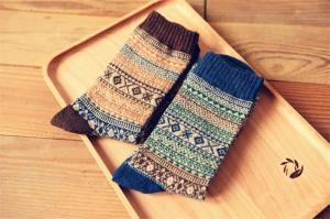 China 2015 Hot selling christmas patterned design high warmth supersoft wool socks for women factory