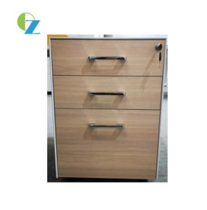 China 5mm Slim Edge 3 Drawer Steel Filling Cabinet Nature Style 3 Metal Handles factory
