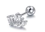 16g Crown Shape Gold Body Piercing Jewelry Earrings 6mm Length With Mq Diamond