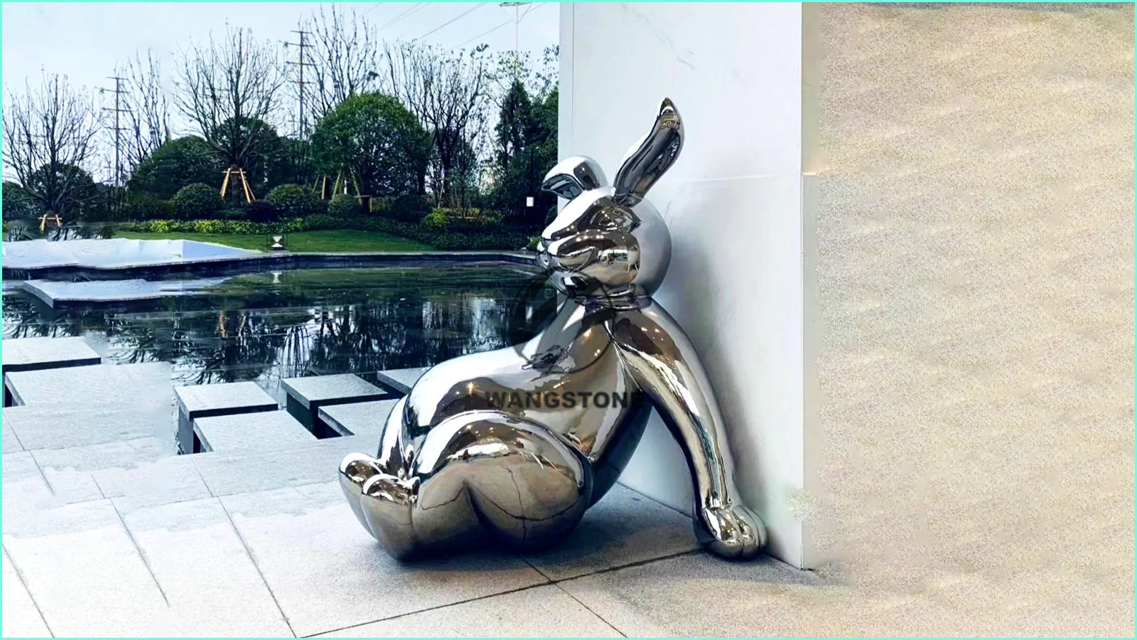 Cartoon Animal Character Sculpture Decoration Stainless Steel Mirror Polished Statue