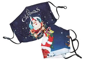 China Washable Christmas Cotton Face Mask with Adjustable Loops and Nose factory