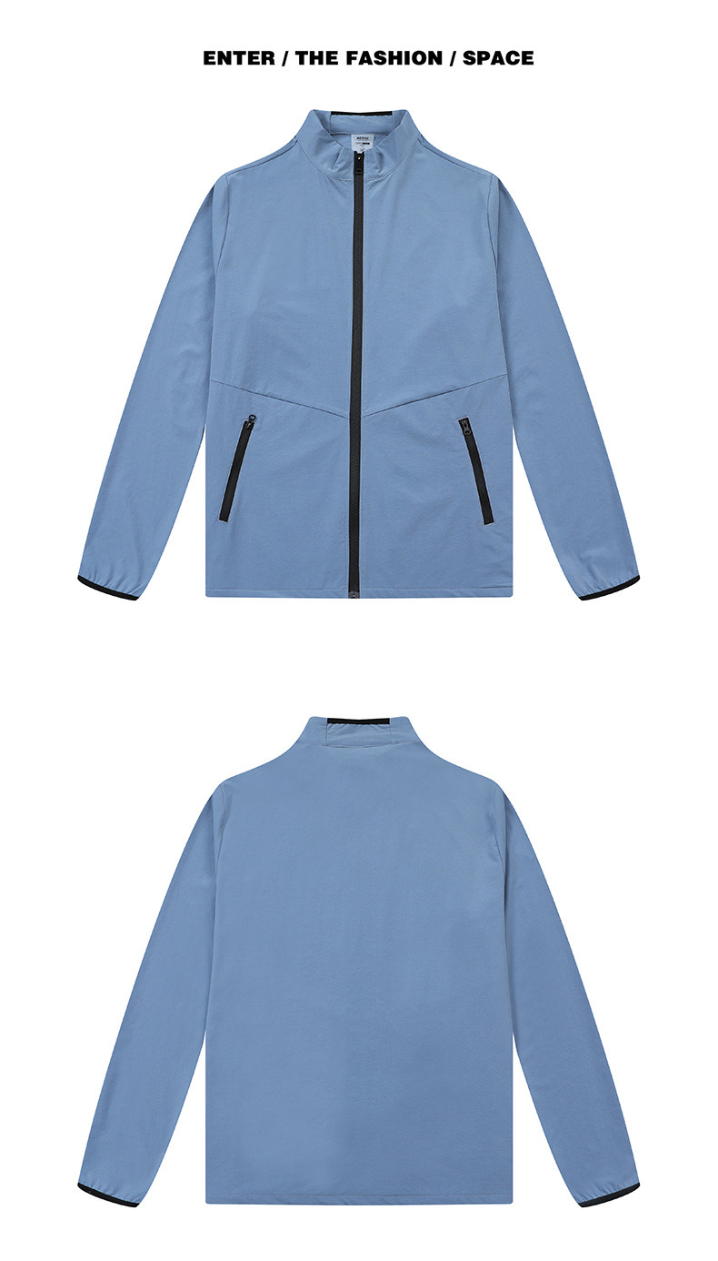 Spring and Summer New Outdoor Woven Sports Coat Men&prime;s Nylon Zipper Cardigan Quick Dry Breathable Running Fitness Yoga Wear