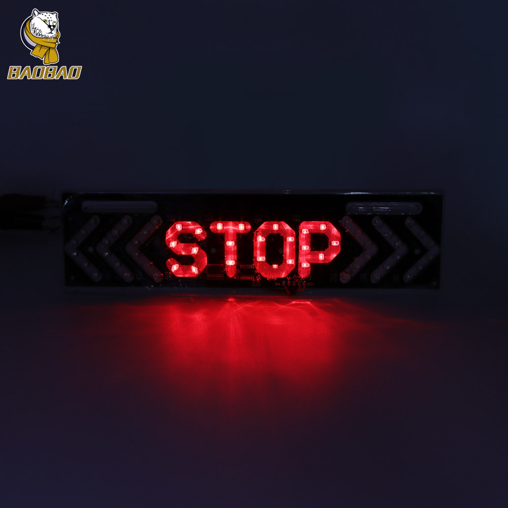 Red Blue Flash 12V Taillight Collision Warning LED Motorcycle Turn Light