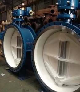China DN1400 WCB Material Eccentric Butterfly Valve with RF Flange Connection factory