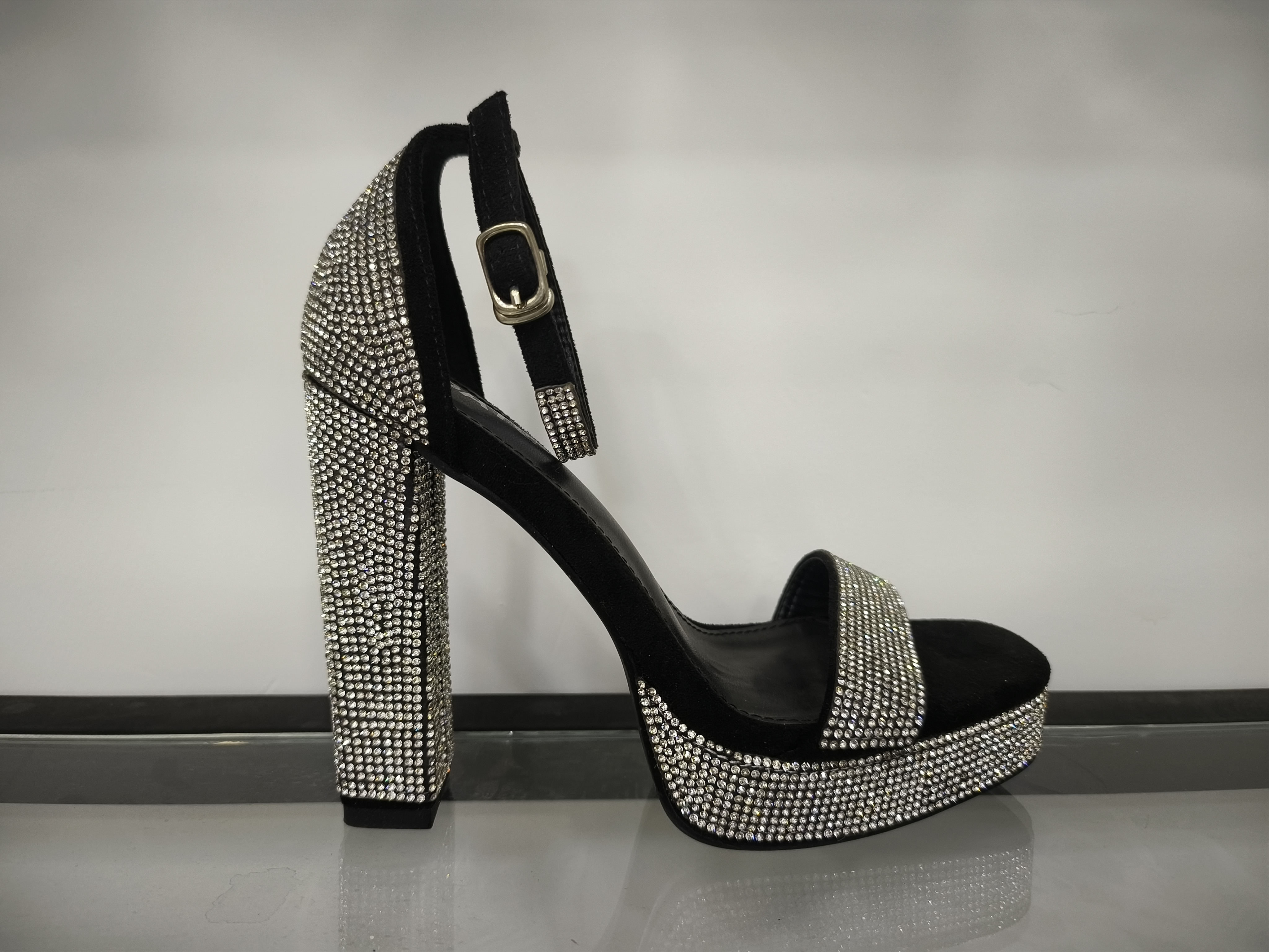 Stylish Womens High Heel Sandals With Chunky Heel Open Toe UK2-7