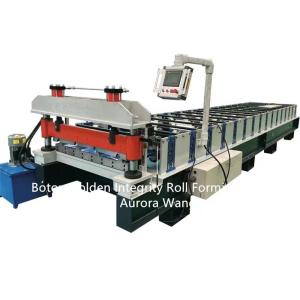 China Steel Profile Roof Panel Roll Forming Machine Galvanized Trapezoidal Roll Forming Machine factory