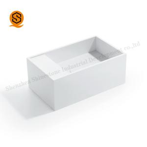 China Matte Finish Bathroom Basin Sink Non Porous Acrylic Solid Surface 540mm Length factory