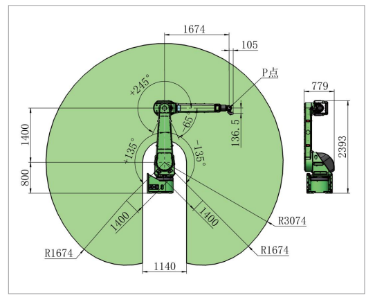 Painting robot for furniture, metal, hardware, GR6100-3100 payload 10kg reach 3074mm