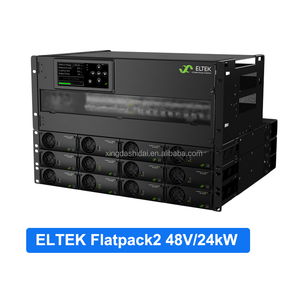 19inch 4U Telecom Hybrid System Eltek Flatpack2 48V/24KW With Integrated Rectifier