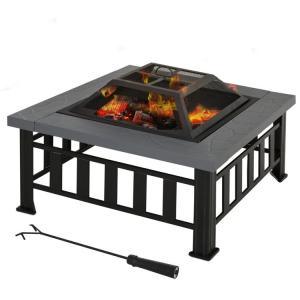 China Outdoor Warming Square Wood Burning Firepit for Backyard Patio Garden and Cooking factory