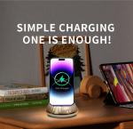 Desktop Deco 15W Night Light Magnetic Wireless Car Charger With Sleep Light